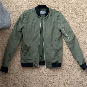 Navy Green Bomber Jacket